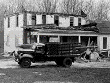 Dismantling an eighteenth century house, Rhode Island.